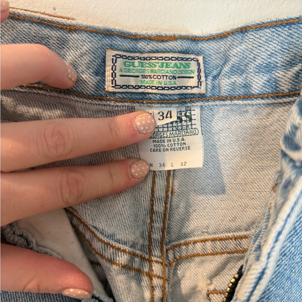 Vintage GUESS Women’s Light Blue Straight Leg Jeans #111 - Picture 6 of 8
